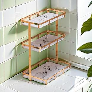 卫生间浴室厕所轻奢洗手洗脸洗漱台面收纳置物架化妆用品收纳架子
