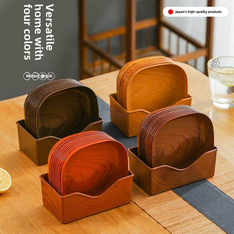 【官方正品】日本高档水果盘仿桃木纹吐骨碟餐桌骨碟吃瓜子糖果盘