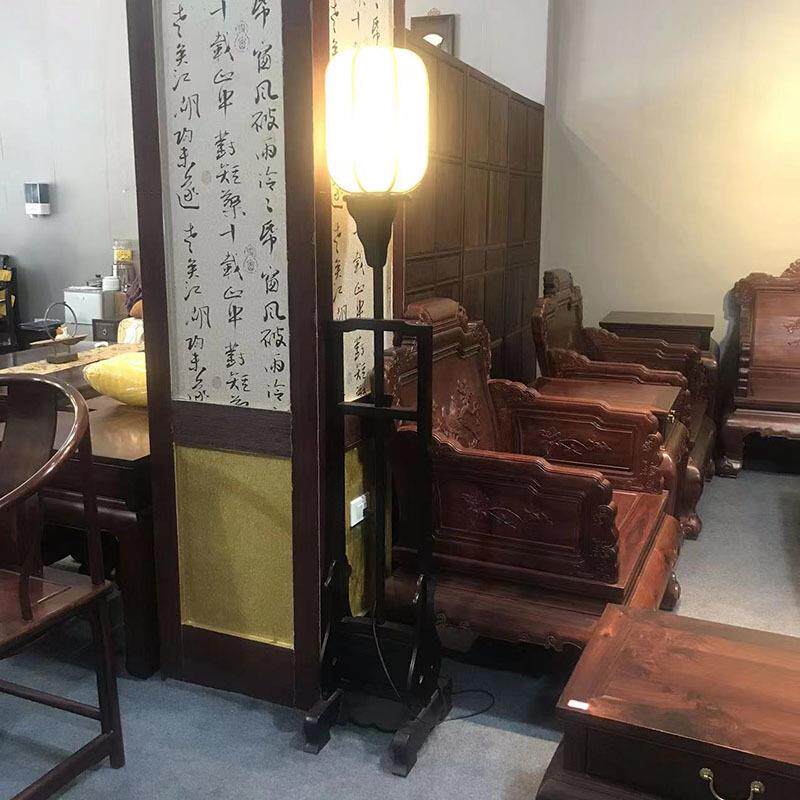 小叶紫檀中式落地灯古典实木明清仿古落地灯客厅卧室书房灯中国风