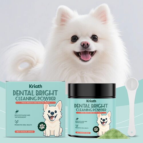 Kriath Dog Teeth Cleaning Powder - Gentle Formula for Fresh