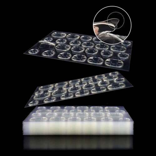 12 Sheets/288pcs Super Sticky Jelly Glue Press-On Nails With