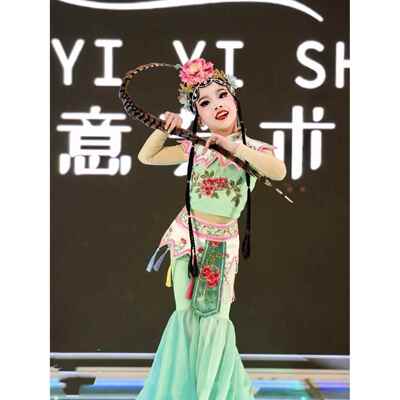 高档小戏骨演出服俏花旦舞蹈服京戏剧曲服装元古典儿童小旦台红娘