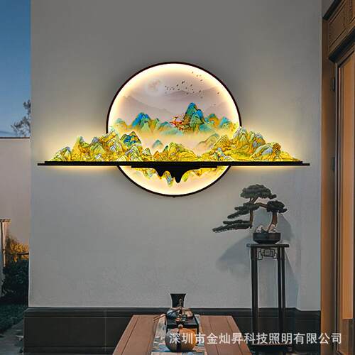 2024年新中式壁灯 LED户外防水景观壁画灯别墅庭院中式园林造景灯