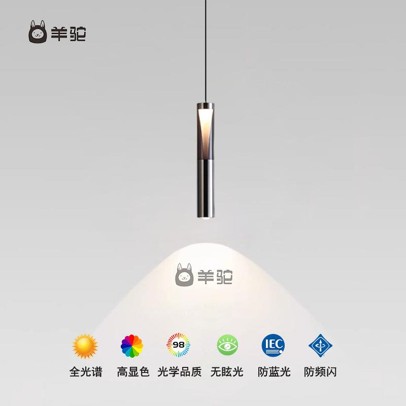 意式轻奢卧室床头小吊灯2025新款高级智能可升降触摸感应吊线射灯