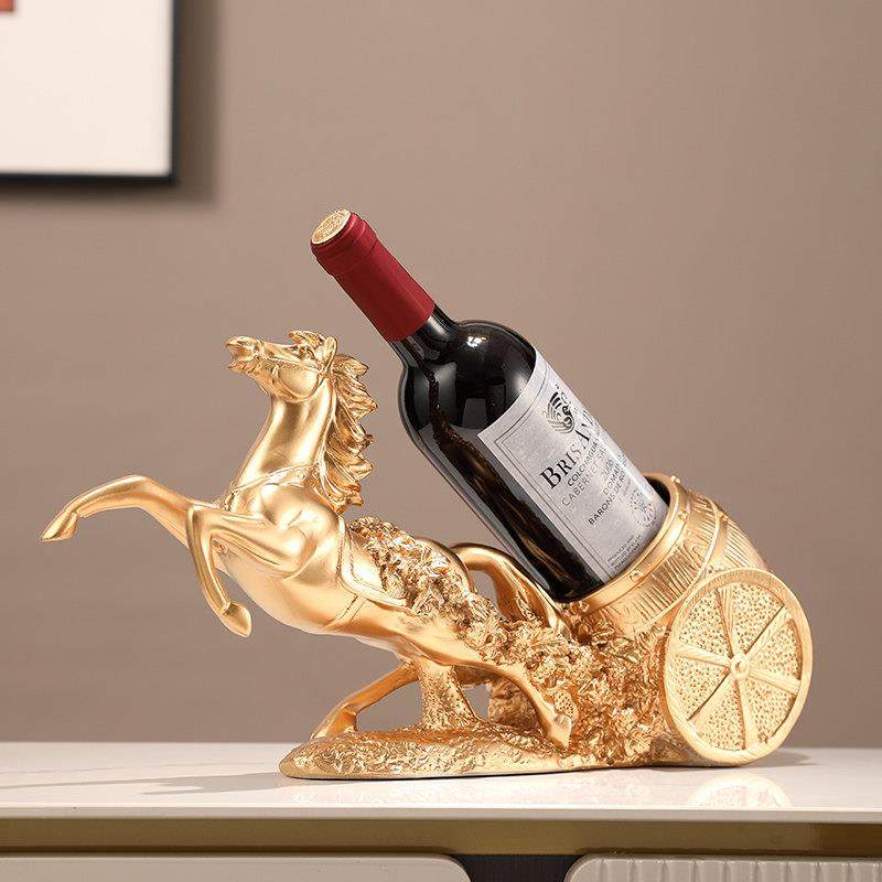 马到成功轻奢高档葡萄红酒架子客厅酒柜装饰品摆件高端大气上档次