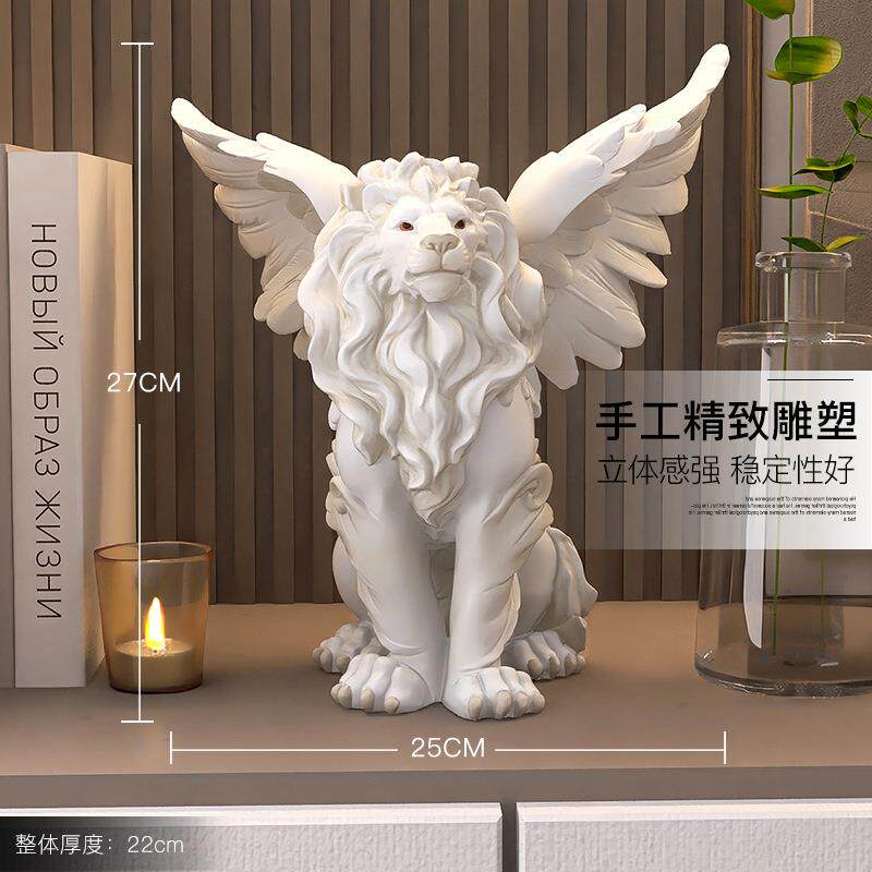 北欧狮子工艺品摆件轻奢玄关客厅电视柜酒柜样板房摆设桌面装饰品