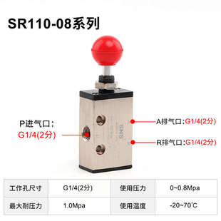 机械气动手拉 三通气阀08手动 二位开关阀3r210阀sns气动神驰