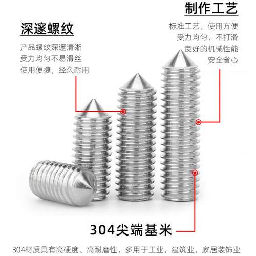 304不锈钢螺丝内六角螺丝机米螺丝紧定螺丝 DIN914无头螺丝M3