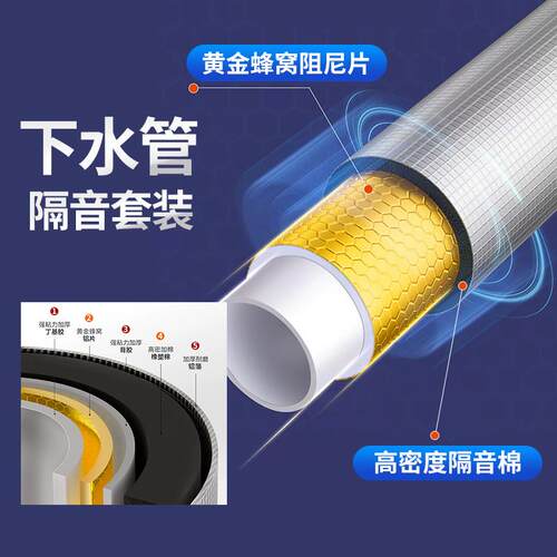 新款直销下水管隔音棉阻尼片加厚消音棉减震卫生间排水管