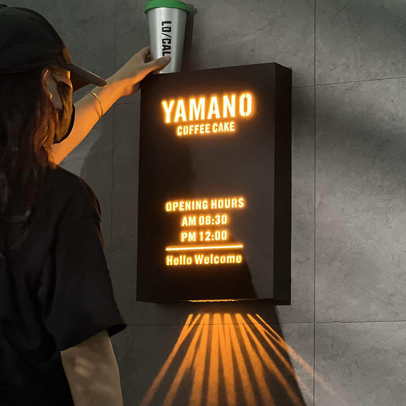 创意镂空灯箱定制 LED投影发光字广告牌服装店灯牌铺公司门头招牌