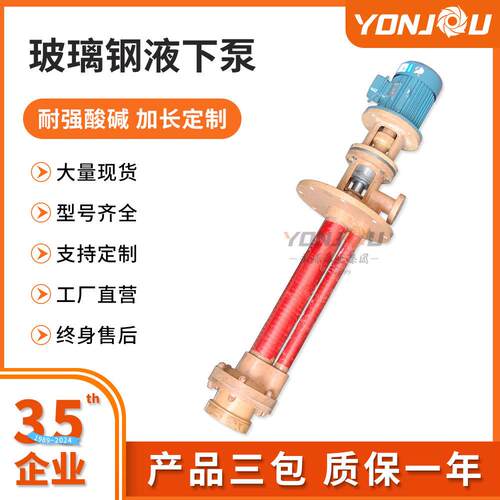 FSY玻璃钢液下离心泵耐腐蚀化工泵石化污水泵化工专用电机抽水