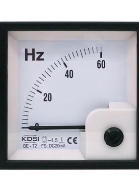 KDSI指针式直流电流表BE-72 DC20mA60Hz频率表 输入电流0-20mA