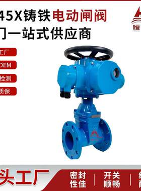 恒亚科技生产电动闸阀Z945X铸铁电动闸阀法兰软密封电动闸阀量大