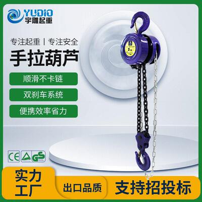 定制HSZ-B型手拉葫芦一吨2t圆形倒链吊机T6m9米小型吊装手动