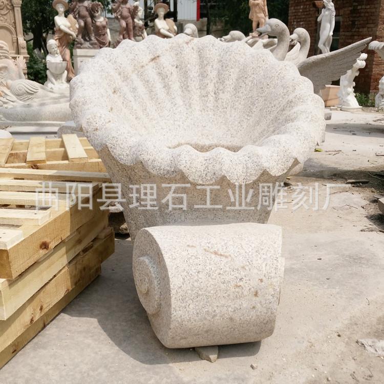 厂家供应 石雕海螺 黄绣石喷水海螺 大理石田螺雕塑摆件