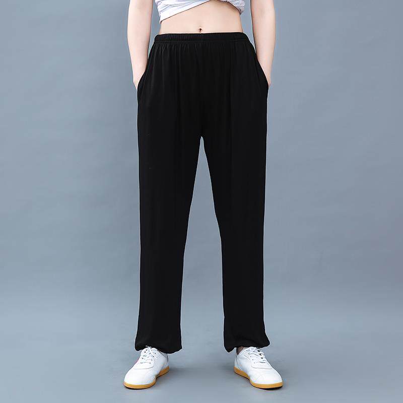 新款太极裤女代尔纯灯笼裤松束脚春夏棉宽季莫薄款练功裤武术瑜伽