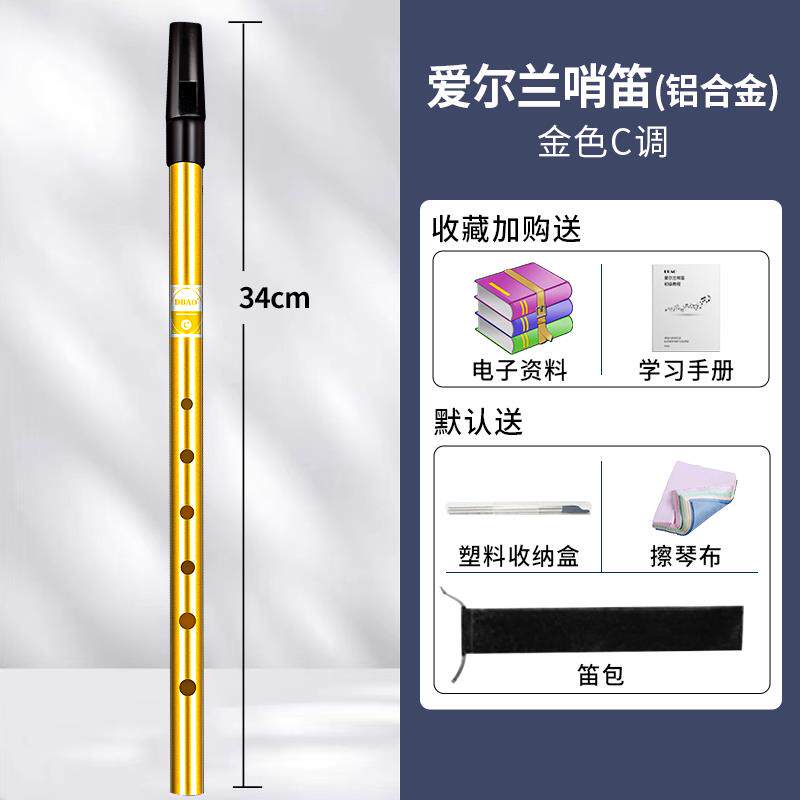 高档爱尔兰哨初笛学入门属笛子6孔C调D调高者低音直笛金直笛乐器