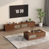 新中式 复古藤编几电视靠柜合组家用客厅墙DNJ置物柜多功能储物茶