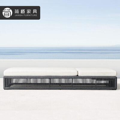 户外别墅花园躺椅庭院绳编泳池躺床室外露台日光浴躺床沙发床家具