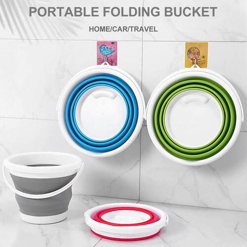 Foldable Bucket Car Wash Outdoor Fishing Round Bathroom Kitc