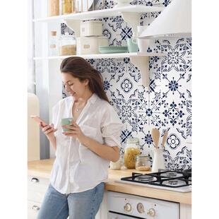 厨房卫生间浴室墙纸自粘地板贴墙贴花砖防水瓷砖贴纸墙面防潮繁星