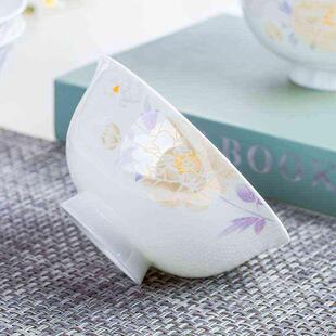 碗家用10个装新款骨瓷防烫吃饭米饭碗单个5寸景德镇陶瓷面碗套装