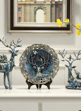 创意欧式工艺礼品美式家居摆设客厅玄关电视柜酒柜软装饰品鹿摆件