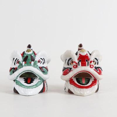 新中式国潮舞狮醒狮子头摆件样板房间客厅茶几电视柜装饰品工艺品