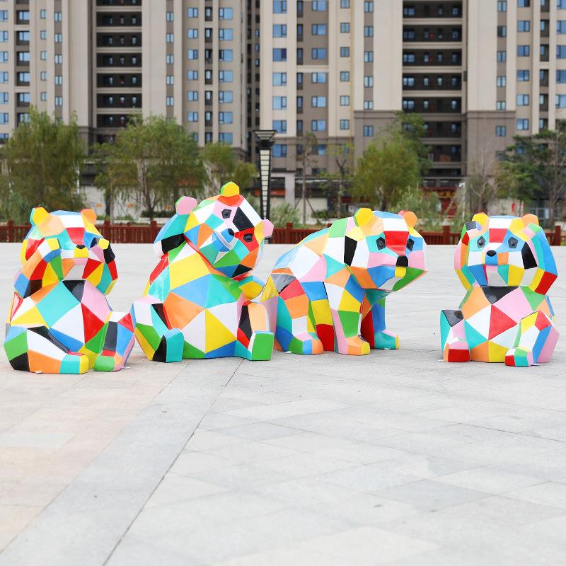 面几猫块熊摆件户外玻璃钢雕塑园林景观商场酒店公何园绿地CKN装