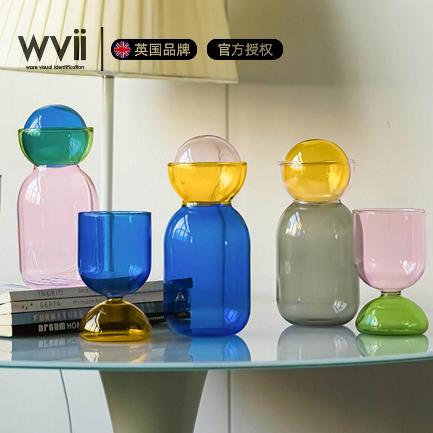 wvii创意彩色耐高温玻璃冷水壶家用储水凉水壶果汁扎壶水杯子套装