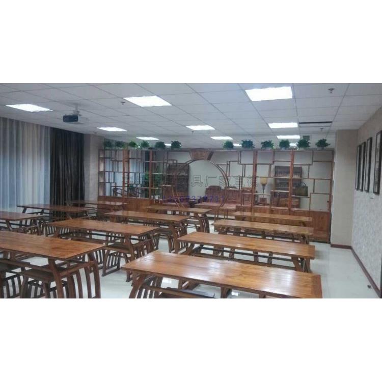 需定制国学课桌椅中式实木培训书法桌子中医馆诊桌茶艺学生双人格