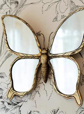 奢复古做旧树轻创脂蝴蝶镜子壁挂意客厅蜓背景蜻墙54132168壁饰挂