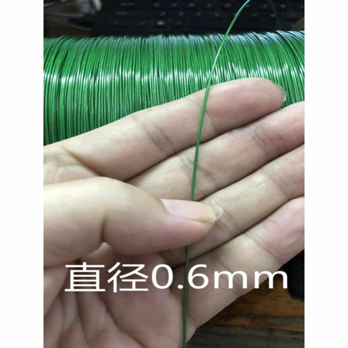 304不锈钢绿色包塑软钢丝绳0.38mm-2mm4mm钓鱼线活鱼锁扣植物爬绳