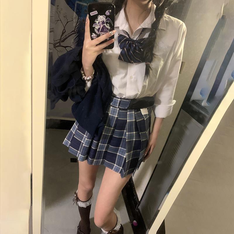 田/绫百褶裙PGGjk校供感制服格裙女短裙日常半小身裙格子裙学生