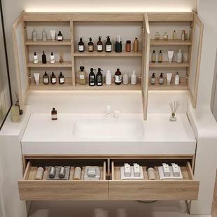 浴一体盆洗台实浴室279柜组合漱简约现代风家装 卫生间室柜木镜子