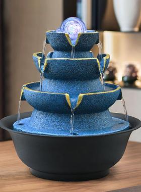 八方来财风水轮摆件循环水景喷泉室内家居办公桌面流水生财风水球