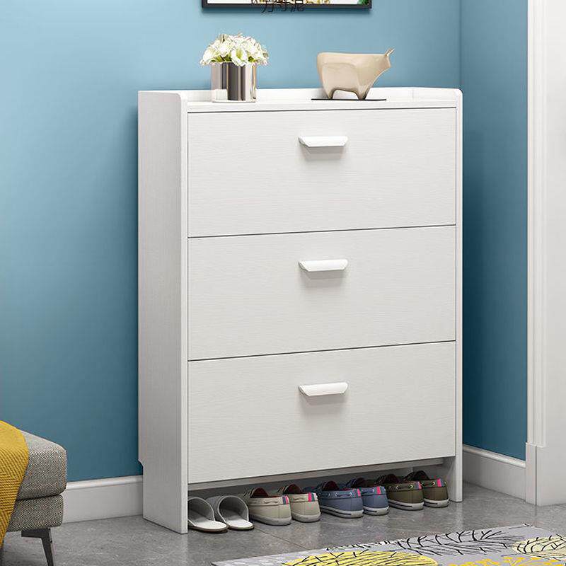 门口鞋柜超薄家用简易简约翻斗门厅柜省空间经济型防尘实木色鞋架