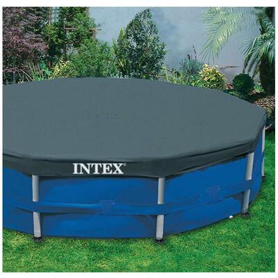 INTEX28030 28031 12尺圆形水池盖布 水池盖子防尘盖遮雨布盖布