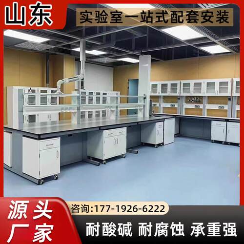 山东实验室实验台工作台钢木边台全钢中央台化验室试验桌子通风柜