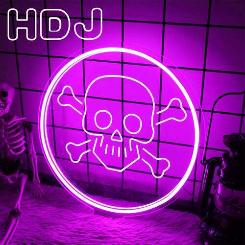 骷髅霓虹灯万圣节亡灵鬼怪气氛装饰灯户外装扮节日造型灯跨境商家