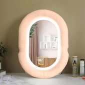 可调旋转带灯led化妆镜可简约高度立式 台式 梳妆镜镜卧室节桌面ins