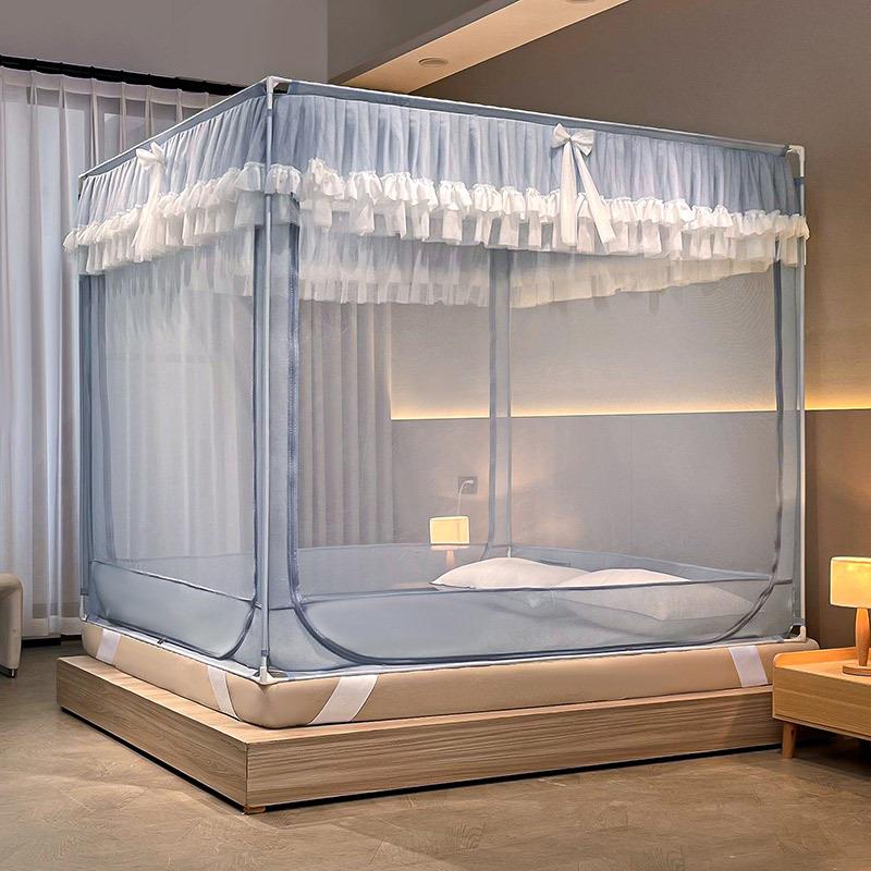 全包围防门摔蚊帐厚加密床宫廷式公主风三开拉链坐款可拆洗29加蚊