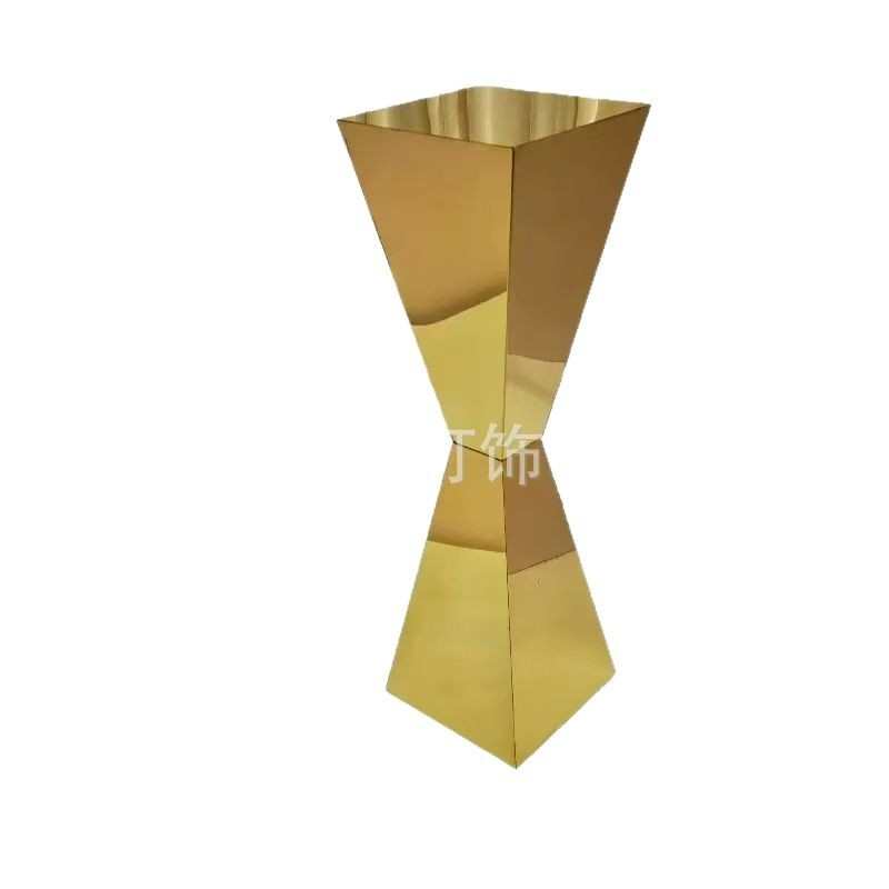 新款北欧现代风不锈钢甜品台花架大型商场婚礼酒店陈列道具摆件