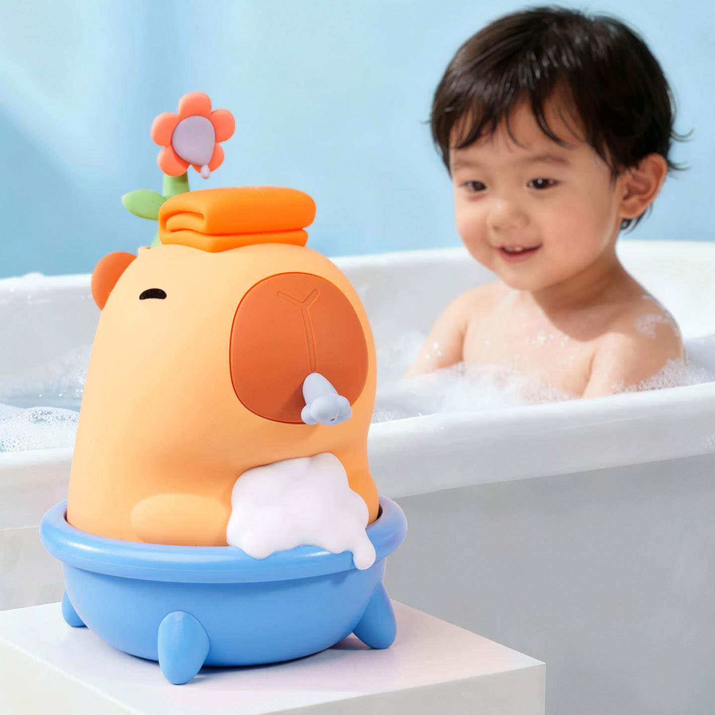 创意卡皮巴拉鼻涕豚动起泡器洗发水泡沫机卧室床头儿童洗手神器