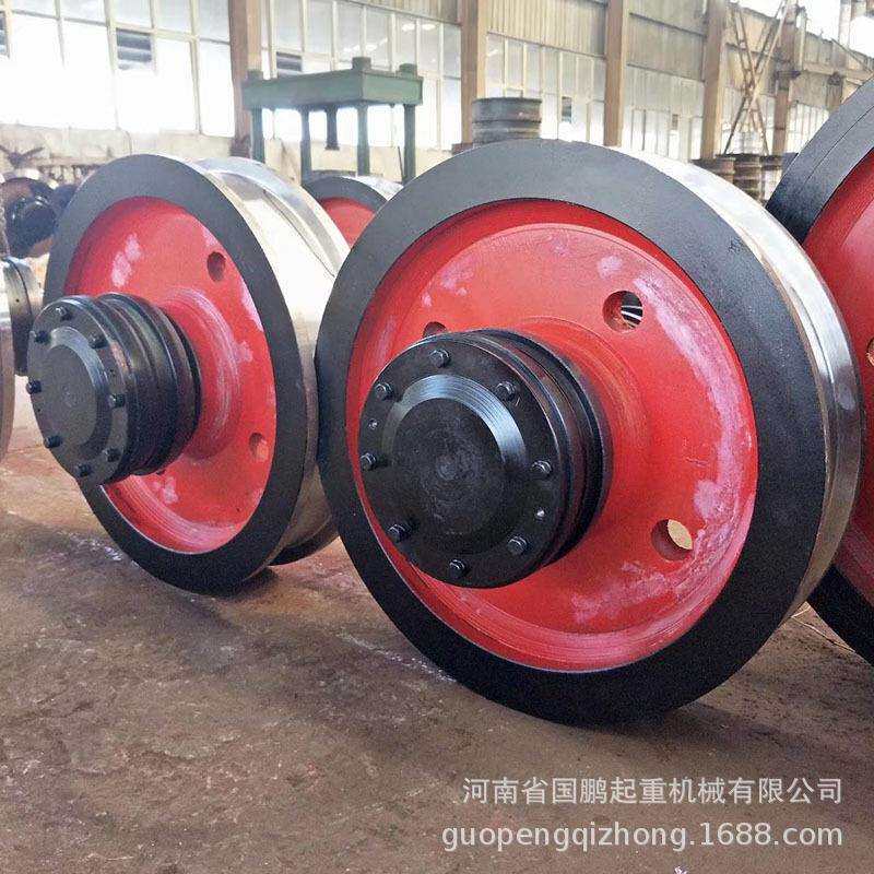 铸钢锻打起重机台车电动平车轮主动被动单双边行车大轮250-800mm