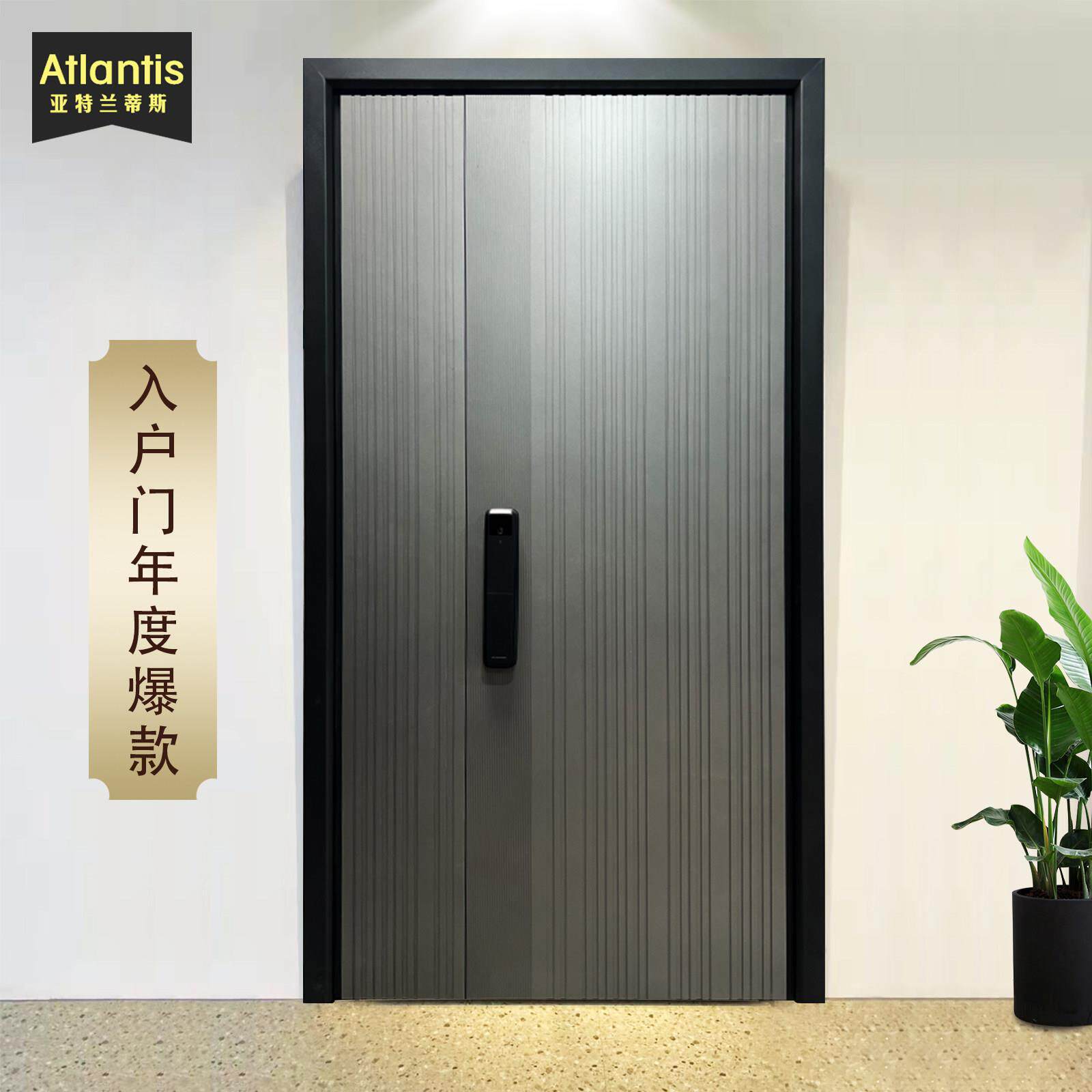 定制子母对开门豪华别墅大门农村自建房大门铸铝门进户入户门铜门