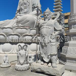石雕古代将军历史人物雕塑程咬金关羽岳飞将军神像雕塑景区石雕塑