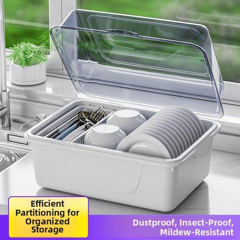 餐具收纳盒厨房家用有盖碟架塑料宿舍橱柜碗盒可排水碟架,厨房/烹饪用具,碗架,淘宝优惠券,粉丝福利购,淘宝优惠卷