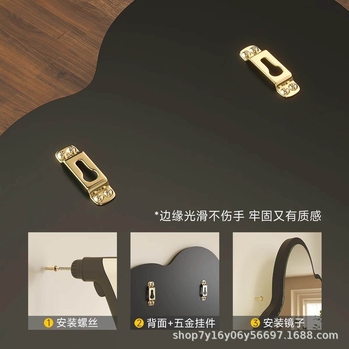 中古云朵化装镜梳978妆台镜子卧室桌面台式妆壁挂饰镜梳法式复古