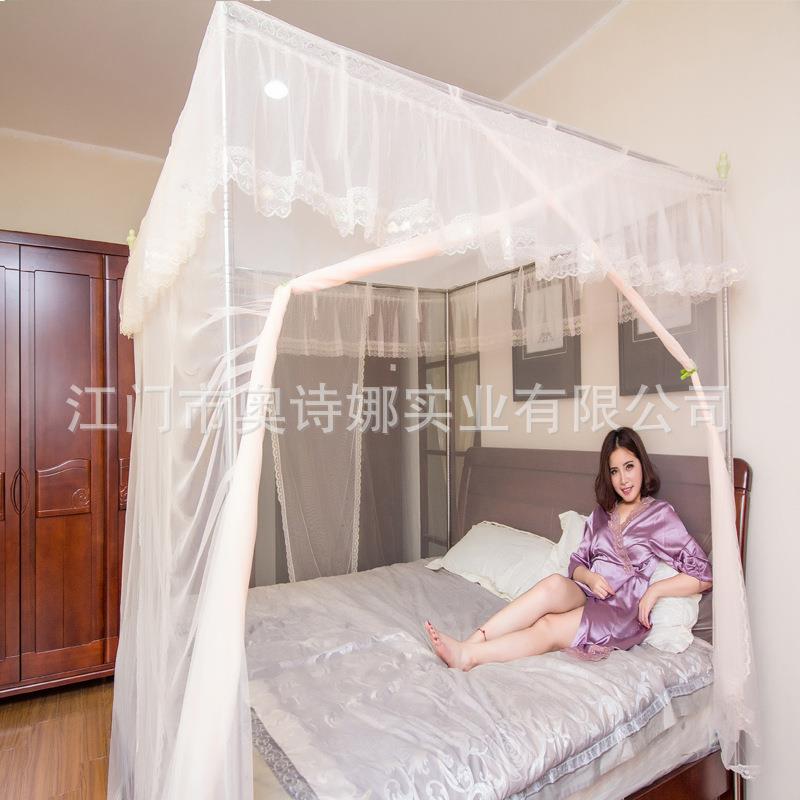 不锈钢宫廷蚊帐三开门1.5米大床1.8床全三通可防蚊透气加厚